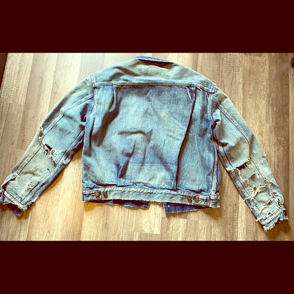 Saint Laurent Denim Pleats Jacket